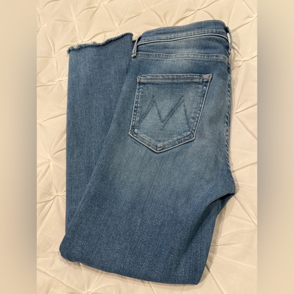 MOTHER Mid Rise Dazzler Ankle Fray